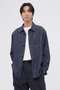 COTTON LINEN DENIM SHIRT マーガレット・ハウエル メン/MARGARET HOWELL MEN ブルー