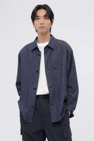 マーガレット・ハウエル メン/MARGARET HOWELL MENのCOTTON LINEN DENIM SHIRT(110400/110403)