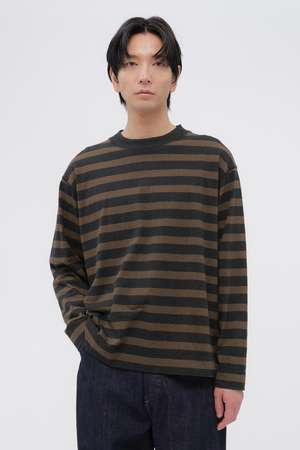 マーガレット・ハウエル メン/MARGARET HOWELL MENの【予約販売】LIGHT COTTON MELANGE STRIPE TOP(110100/110103)