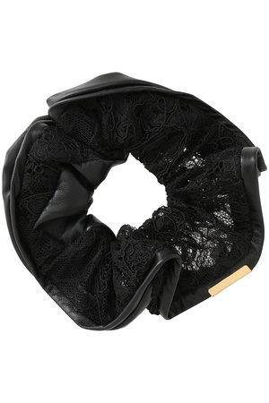 エントワフェイン/ENTWURFEINのPatti レザー×レースコンビシュシュ(140300/140305)