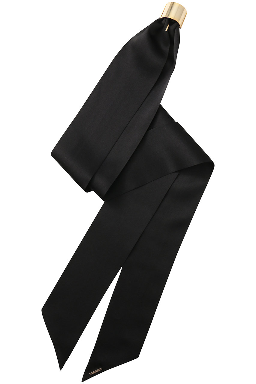 エントワフェイン/ENTWURFEINのEve シルクリボンポニーフック(ブラック×ゴールド/EE09-484)