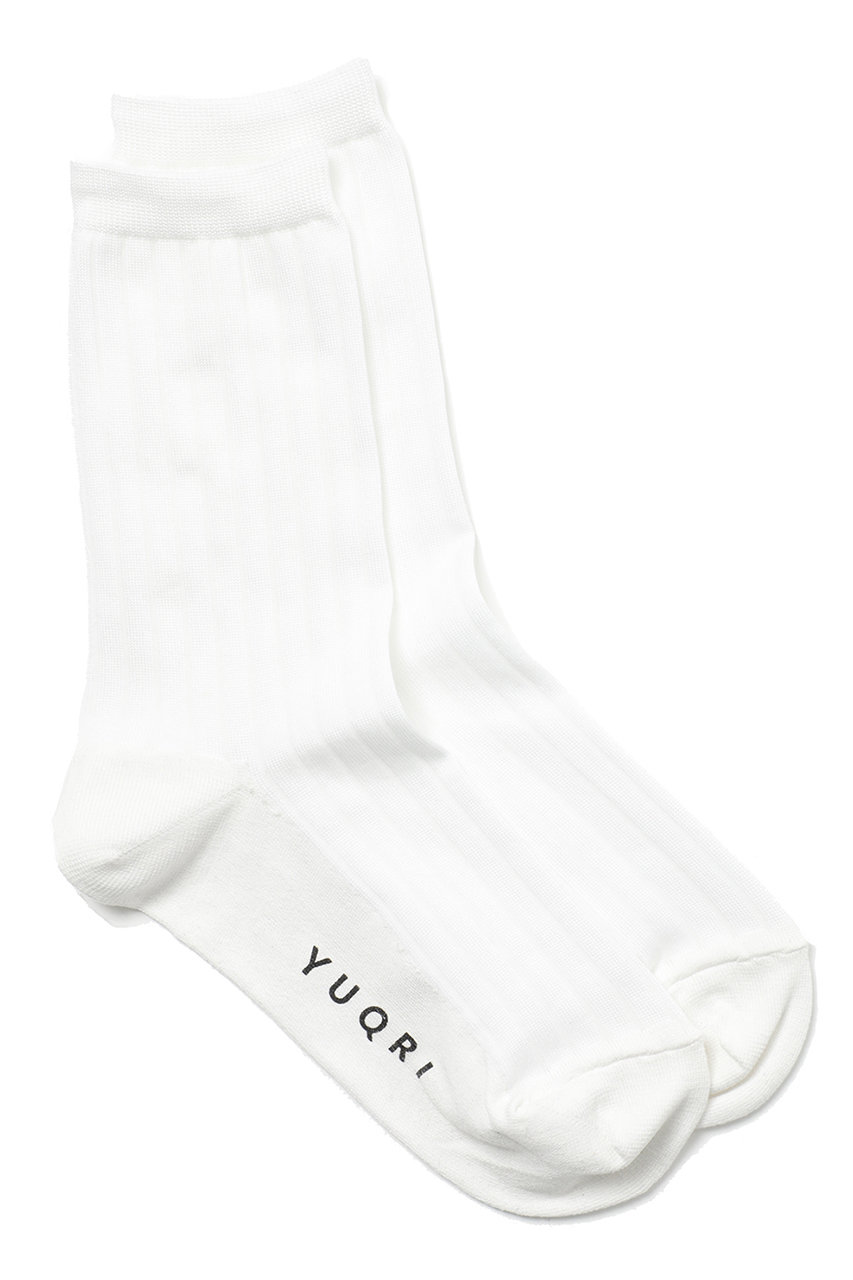 ユクリ/YUQRIのattach broad rib ソックス(ホワイト/223500001)