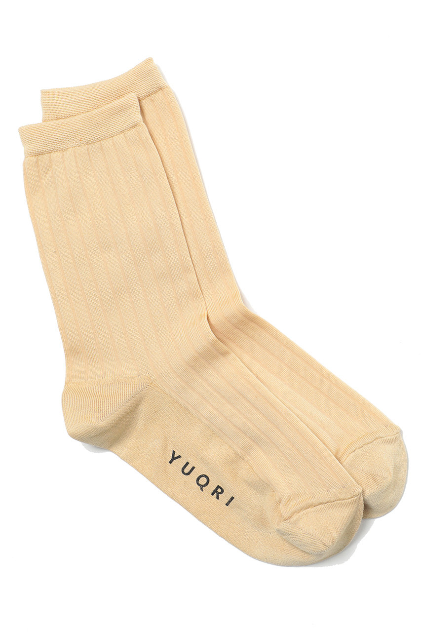 ユクリ/YUQRIのattach broad rib ソックス(ベージュ/223500001)