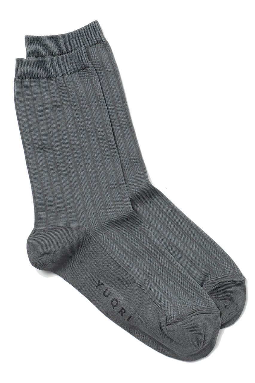 ユクリ/YUQRIのattach broad rib ソックス(ダークグレー/223500001)