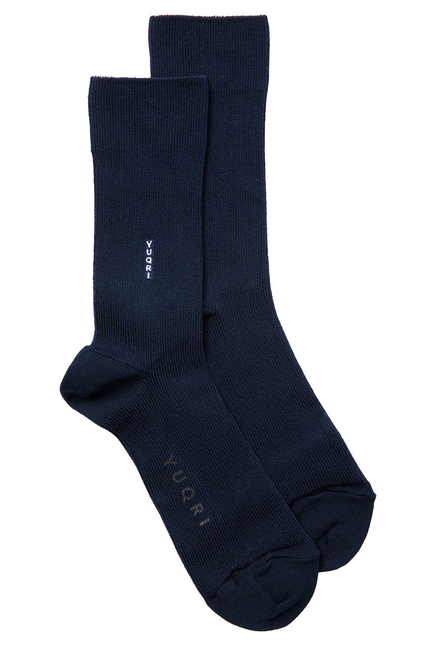 ユクリ/YUQRIのsilky crew ソックス(ネイビー/123501207)