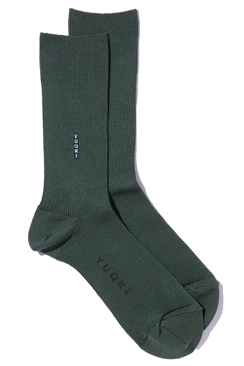 ユクリ/YUQRIのsilky crew ソックス(グリーン/123501207)