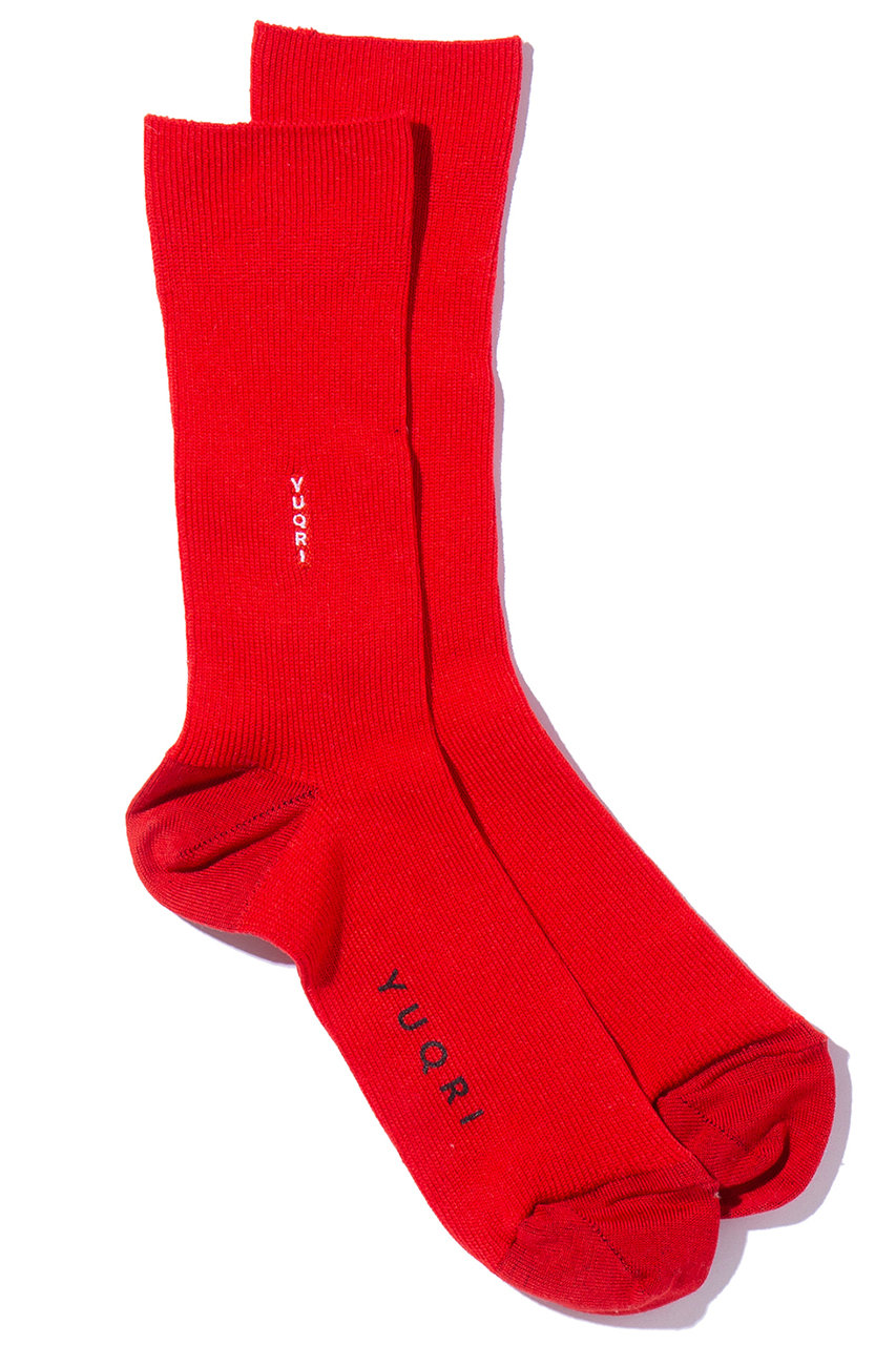 ユクリ/YUQRIのsilky crew ソックス(レッド/123501207)