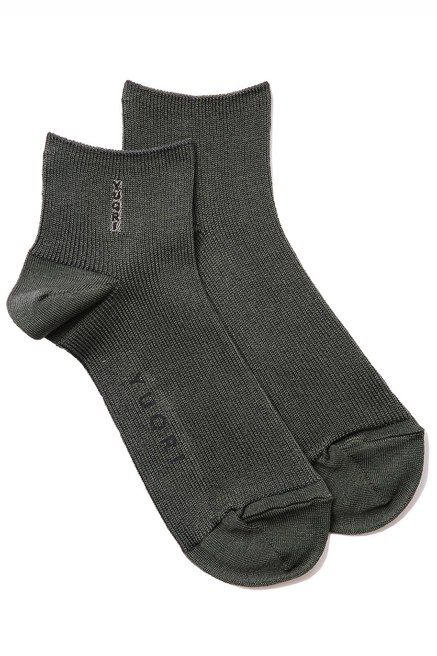 ユクリ/YUQRIのsilky ankle ソックス(ダークグレー/123501208)