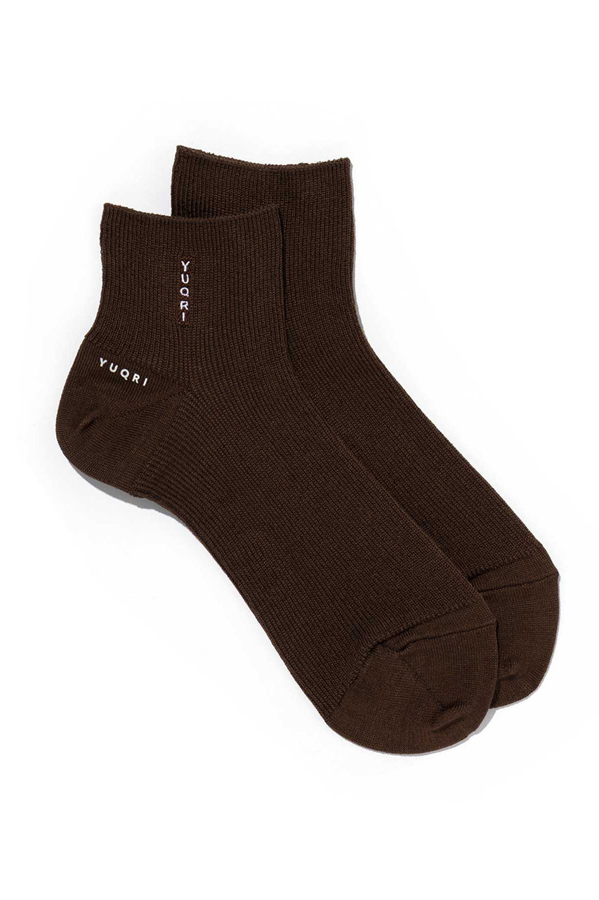 ユクリ/YUQRIのsilky ankle ソックス(ダークブラウン/123501208)