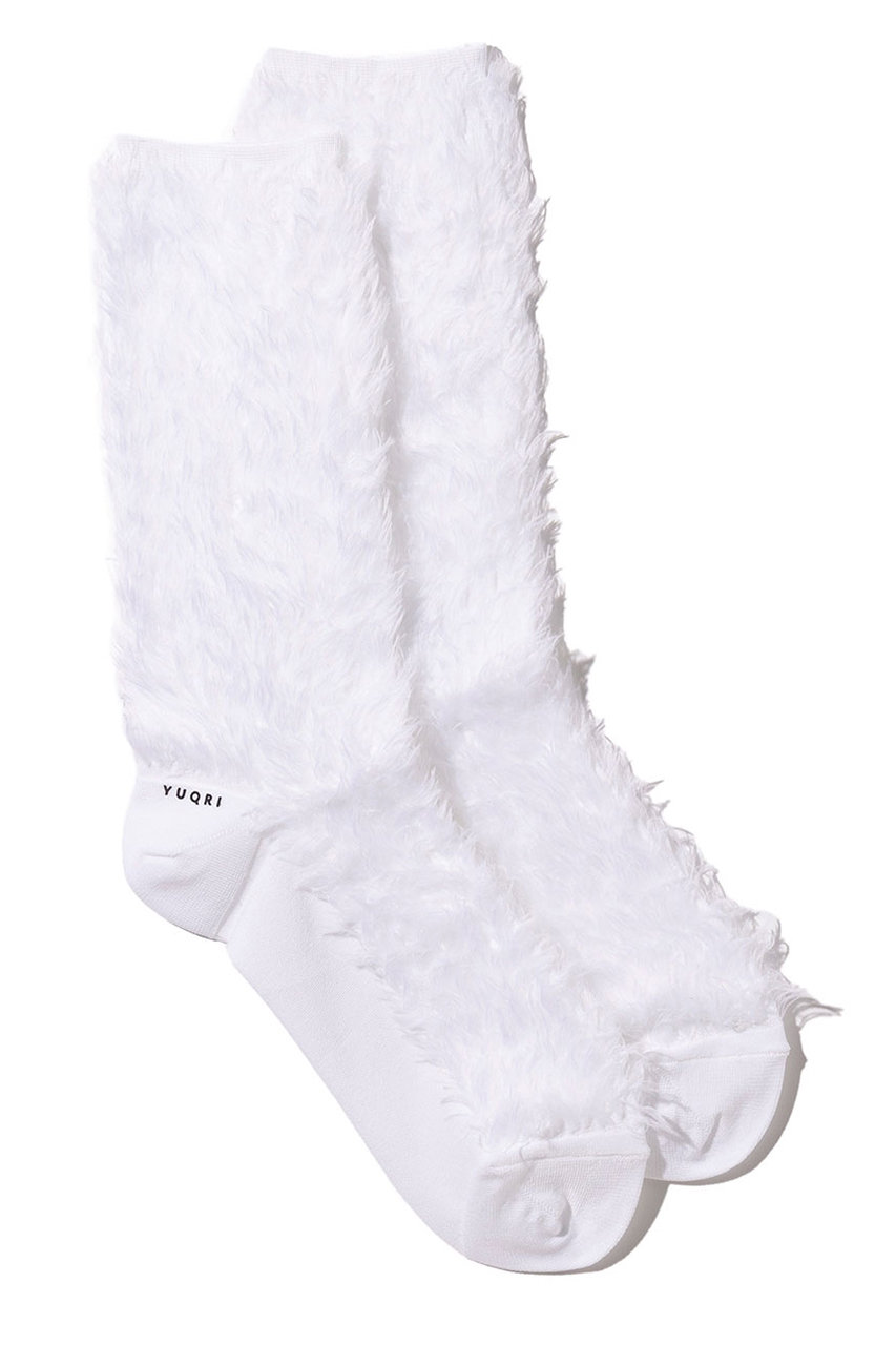 ユクリ/YUQRIのfaux fur ソックス(ホワイト/224400009)