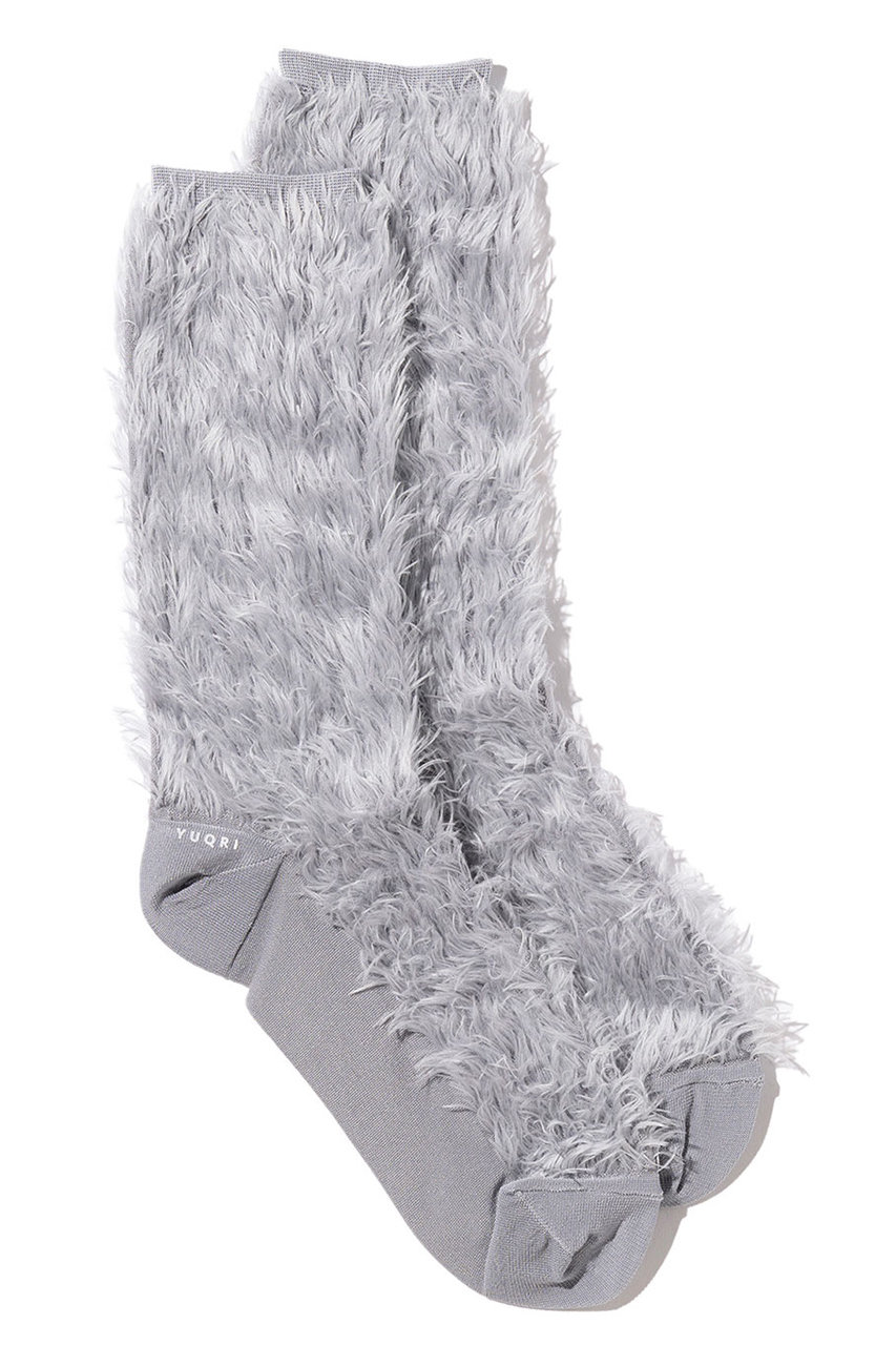 ユクリ/YUQRIのfaux fur ソックス(グレー/224400009)