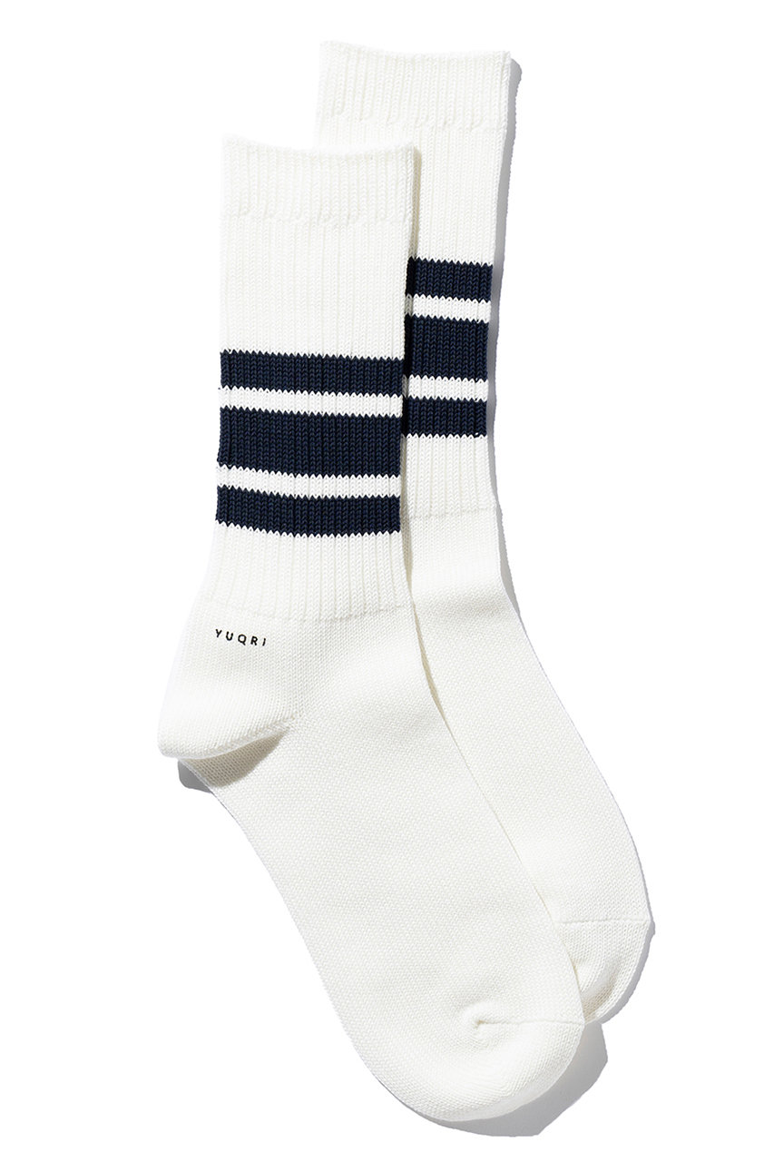 ユクリ/YUQRIのWalky ソックス(ホワイト/ネイビー/124500732)