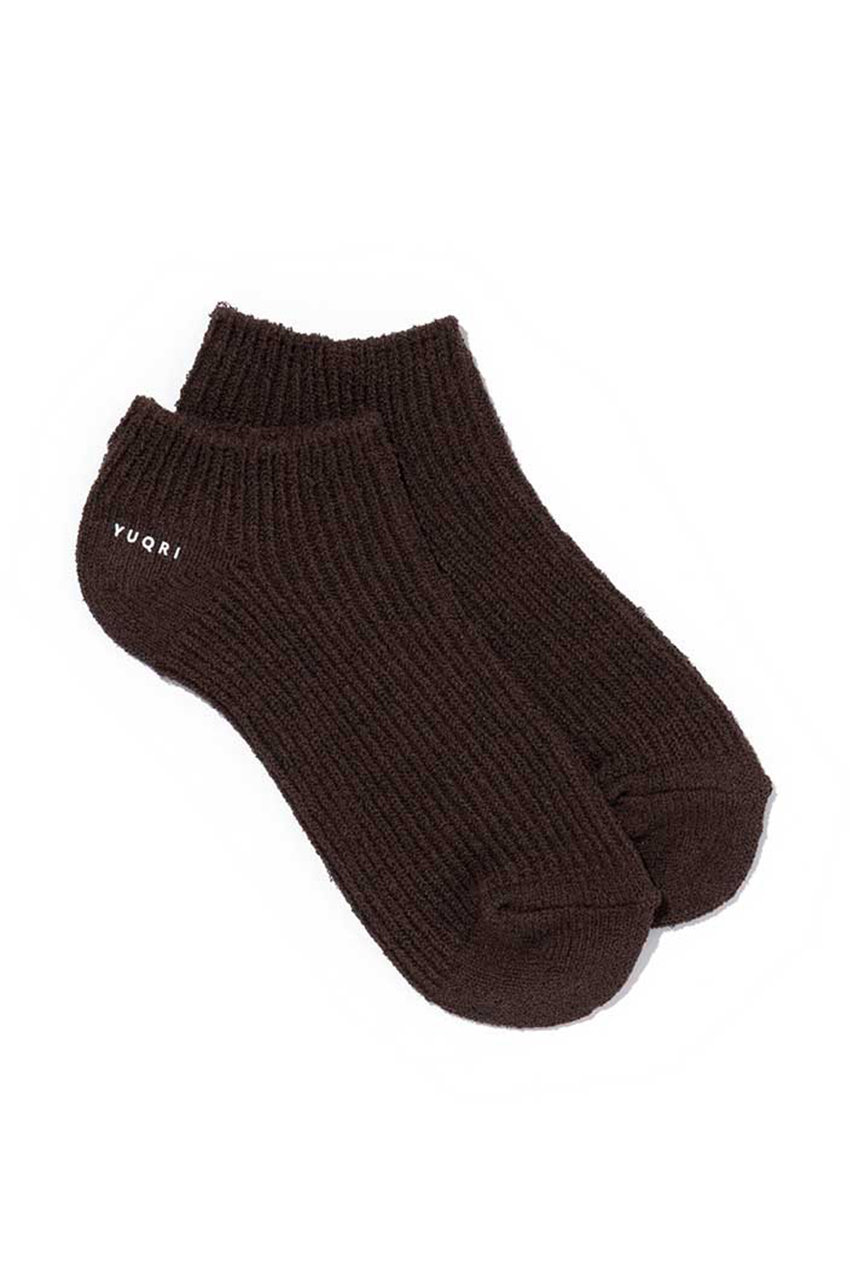YUQRI Crispy cover ソックス (ダークブラウン, 1(22-27cm)) ユクリ ELLE SHOP