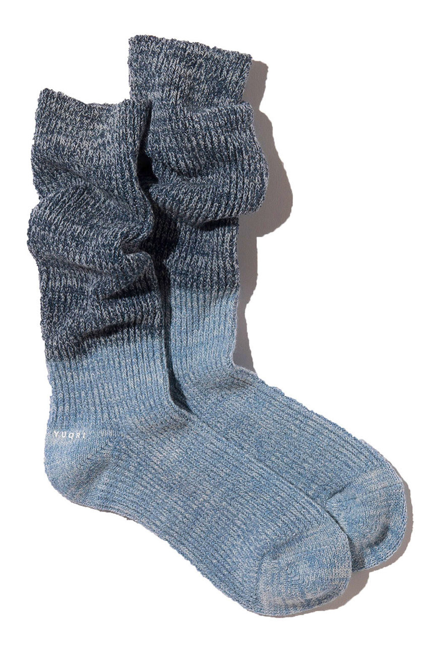 ユクリ/YUQRIのCrispy warm over dye ソックス(ネイビー/ブルー/124501140)