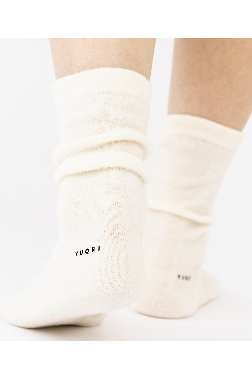 YUQRI(ユクリ)｜Cozy velour ソックス/ホワイト の通販｜ELLESHOP