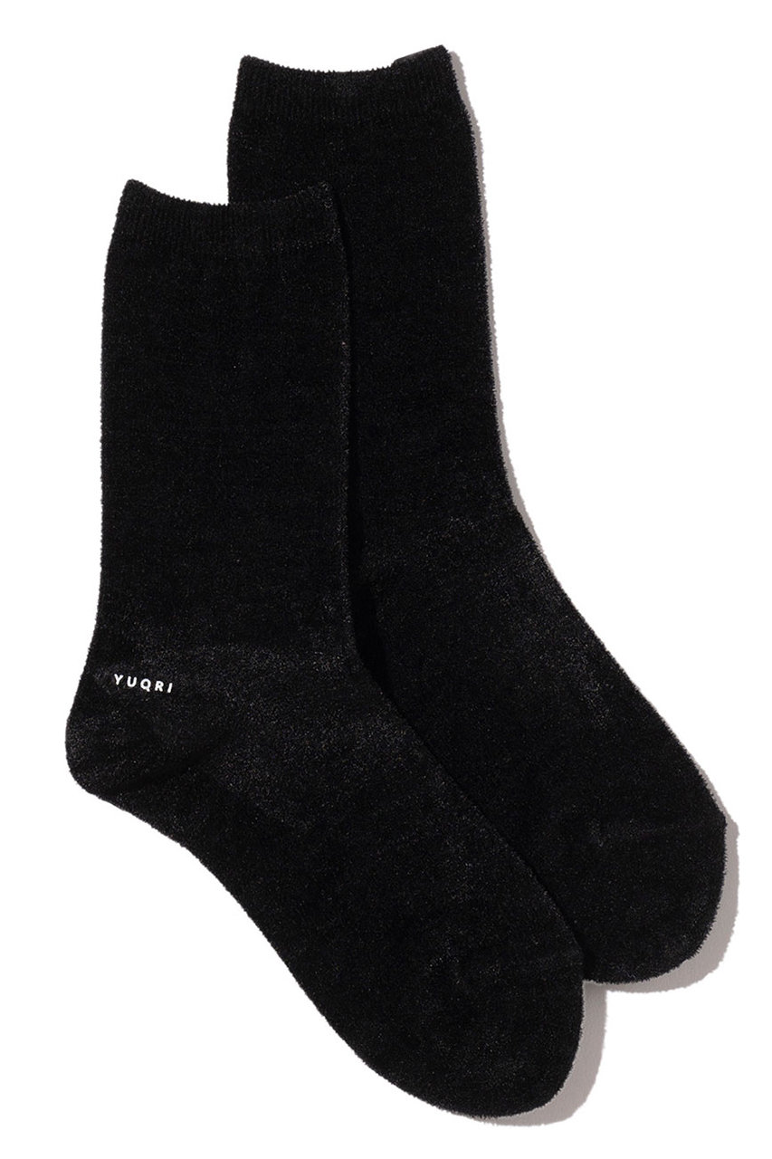 ユクリ/YUQRIのCozy velour ソックス(ブラック/224400291)