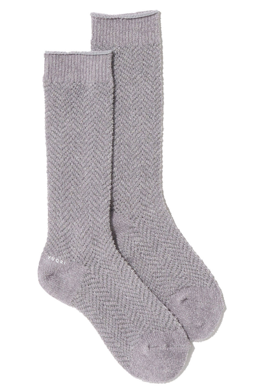 ユクリ/YUQRIのFluffy herring bone ソックス(グレー/224400292)