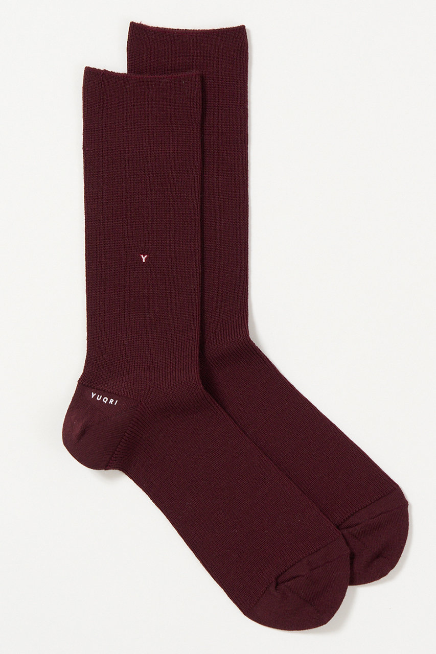 ユクリ/YUQRIの【予約販売】Satin wooly ソックス(バーガンディ/126400093)