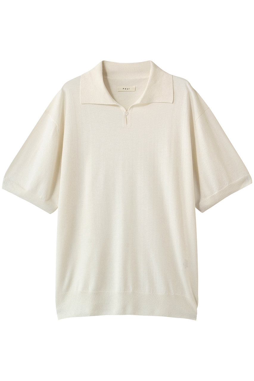 フジ/FUJIの【MEN】SILK CASHMERE S/S SKIPPER POLO(OFF WHITE/JO26-MT006-SI)
