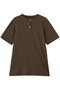 COTTON HENRY NECK S/S T-SHIRTS フジ/FUJI BROWN