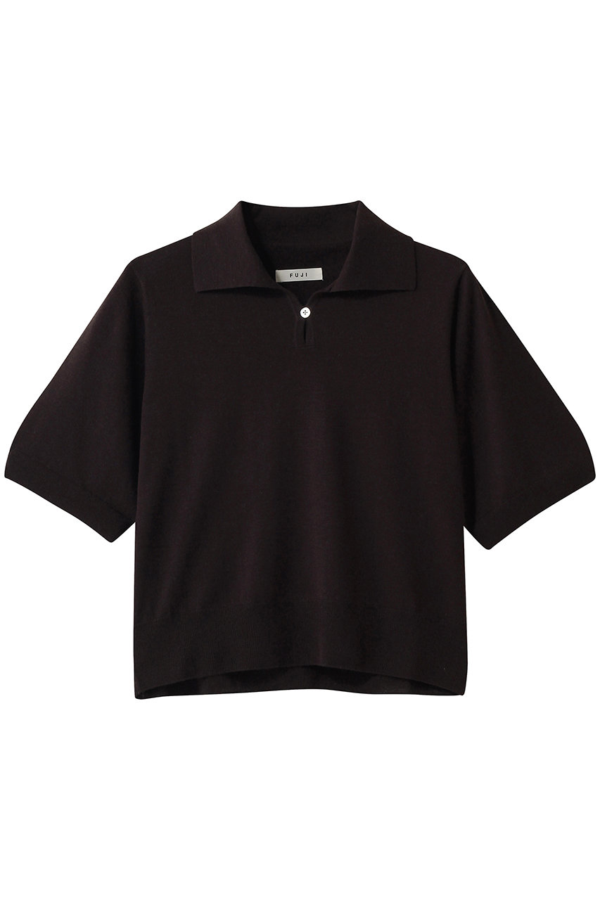 フジ/FUJIのSILK CASHMERE S/S SKIPPER POLO(BROWN/JO26-WT007-SI)