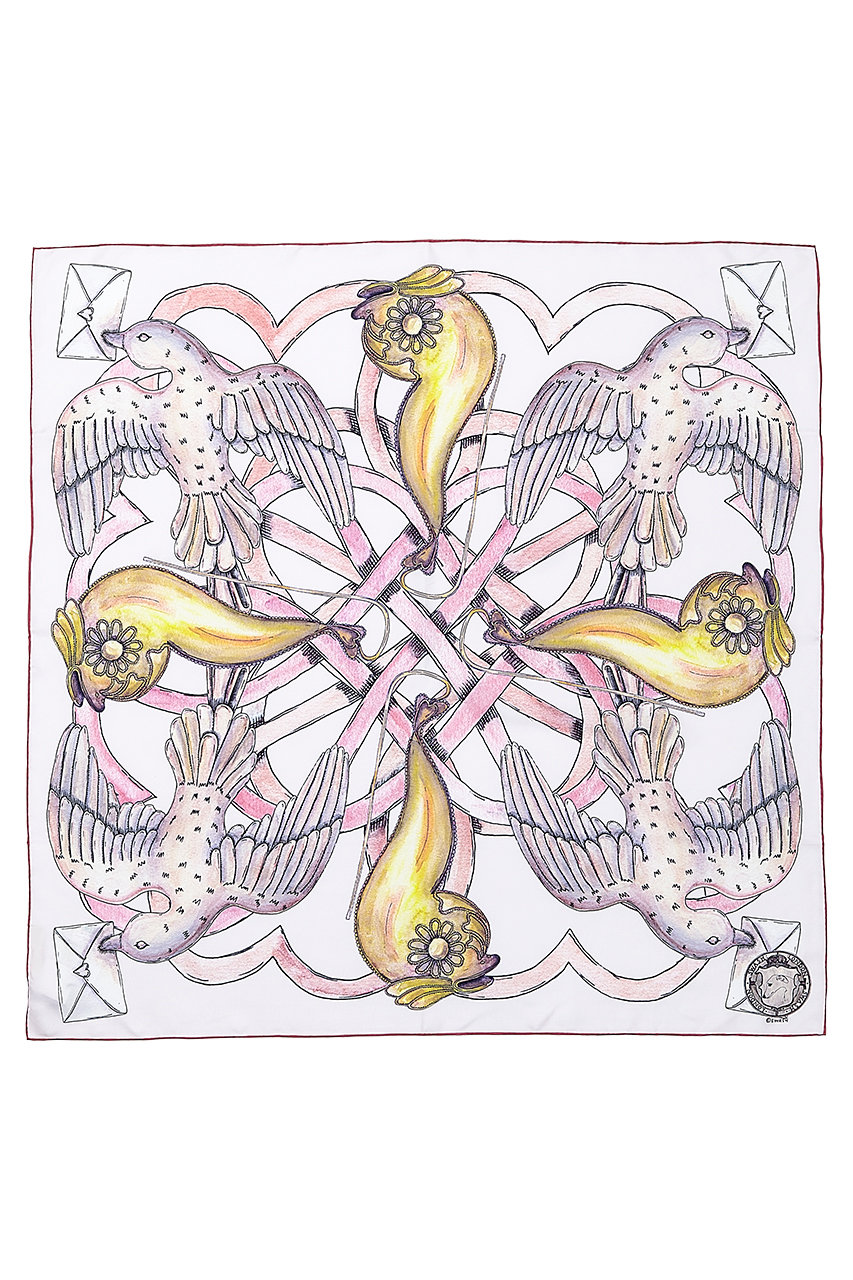 スウォッシュロンドン/SWASH LONDONのLoop the loopシルクスカーフ 88cmx88cm(ピンク/24-116-53003)