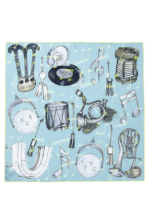 スウォッシュロンドン/SWASH LONDONのMelody Motifシルクスカーフ 88cmx88cm(140100/140103)