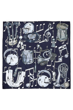 スウォッシュロンドン/SWASH LONDONのMelody Motifシルクスカーフ 88cmx88cm(140100/140103)