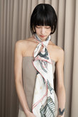 Melody Motifシルクスカーフ 約88cmx約88cm