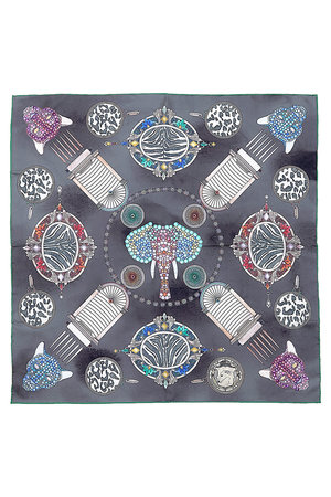 スウォッシュロンドン/SWASH LONDONのWoven Sapphiresシルクスカーフ 68cmx68cm(140100/140103)