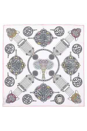 スウォッシュロンドン/SWASH LONDONのWoven Sapphiresシルクスカーフ 68cmx68cm(140100/140103)