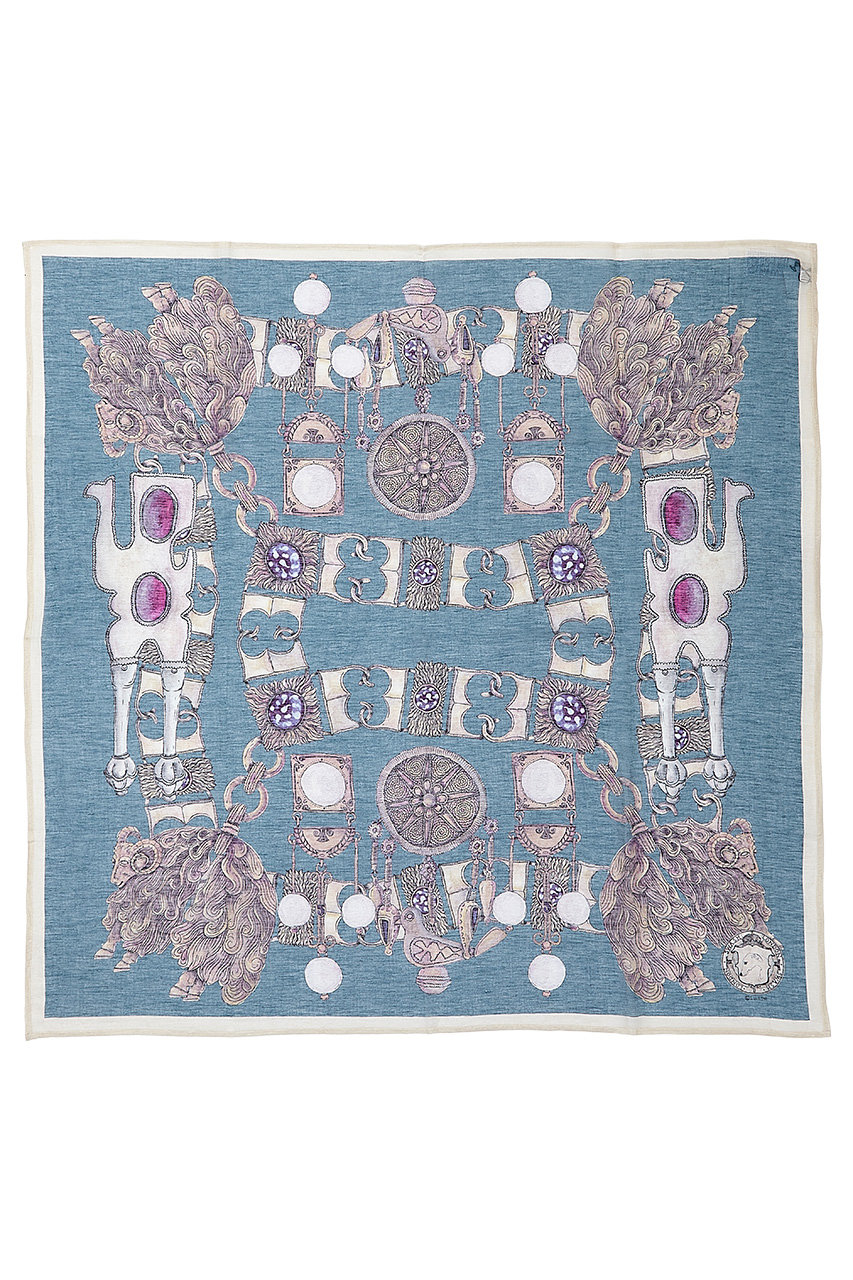 スウォッシュロンドン/SWASH LONDONのFiligree Menagerieストール 120cmx120cm(ダークグリーン/24-116-53037)