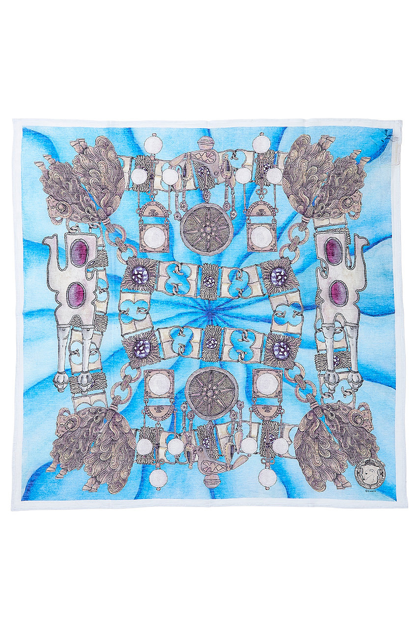 スウォッシュロンドン/SWASH LONDONのFiligree Menagerieストール 120cmx120cm(スカイブルー/24-116-53037)