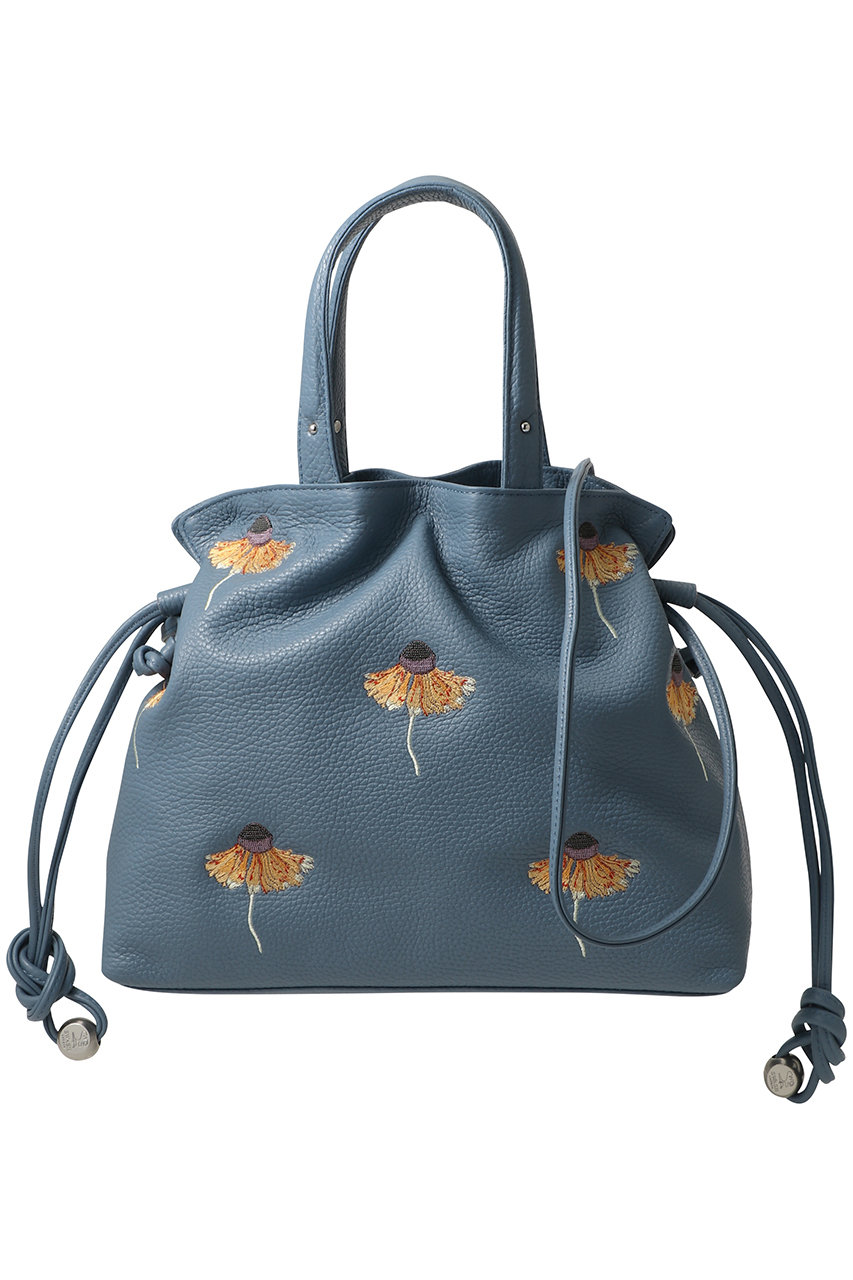 スウォッシュロンドン/SWASH LONDONのレザー刺繍トートバッグ(ブルーグレー/24-116-53126)