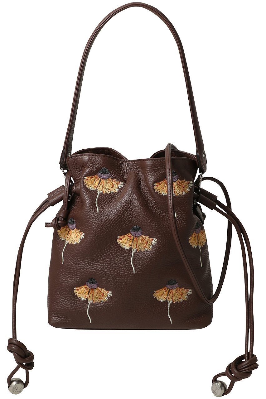 スウォッシュロンドン/SWASH LONDONのレザー刺繍ショルダーバッグ(ブラウン/24-116-53127)