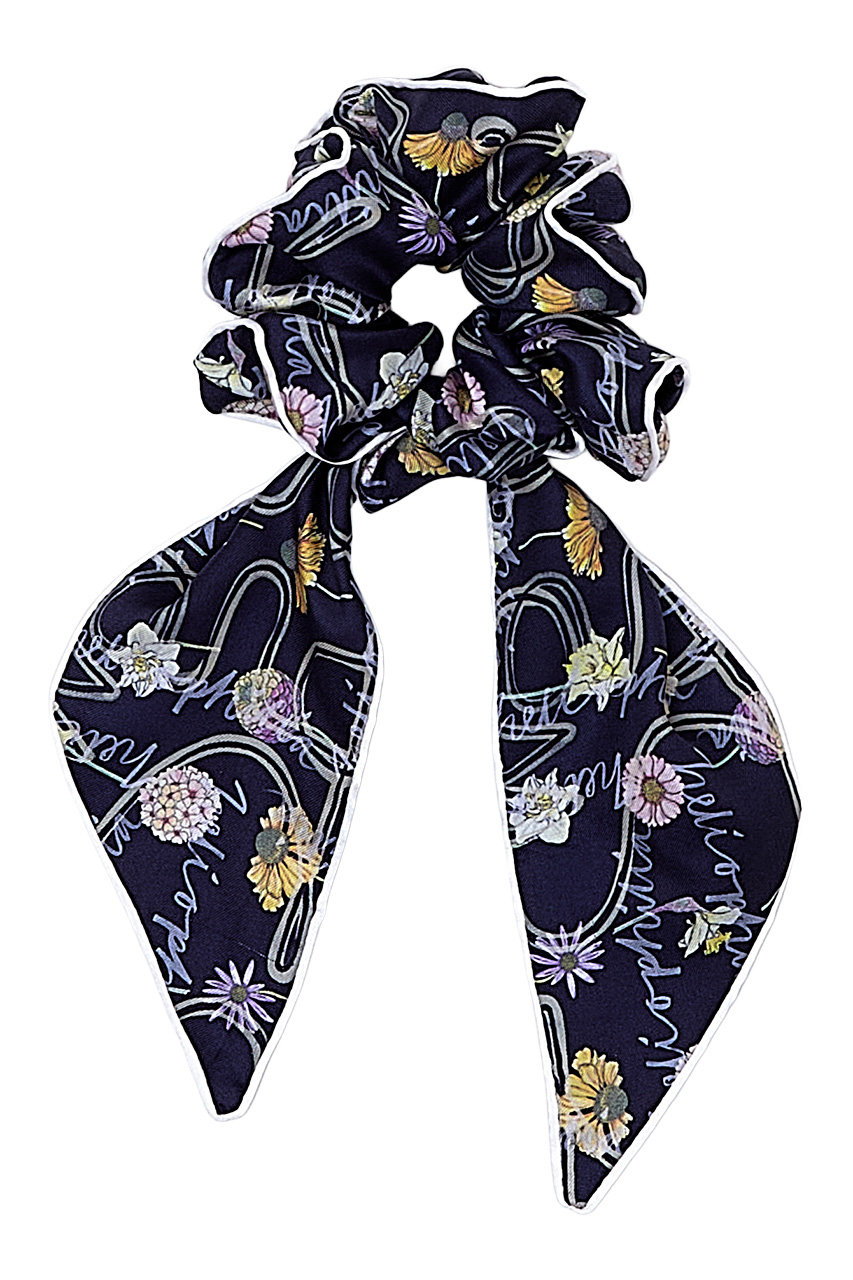 スウォッシュロンドン/SWASH LONDONのスカーフ付きシュシュ(ネイビー/24-116-53139)