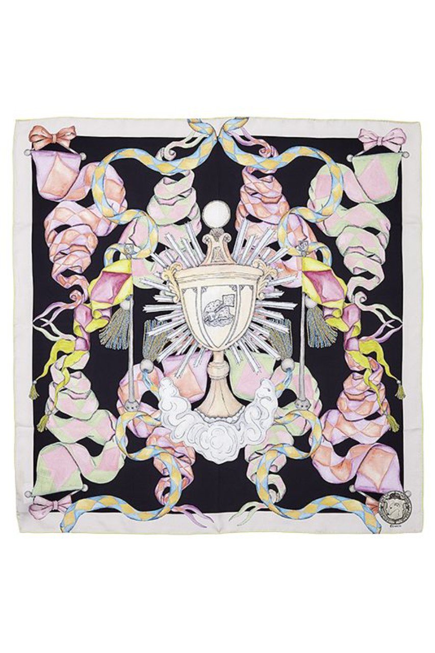 SWASH LONDON HarlequinParade スカーフ (ブラック, 約88×約88) スウォッシュロンドン ELLE SHOP