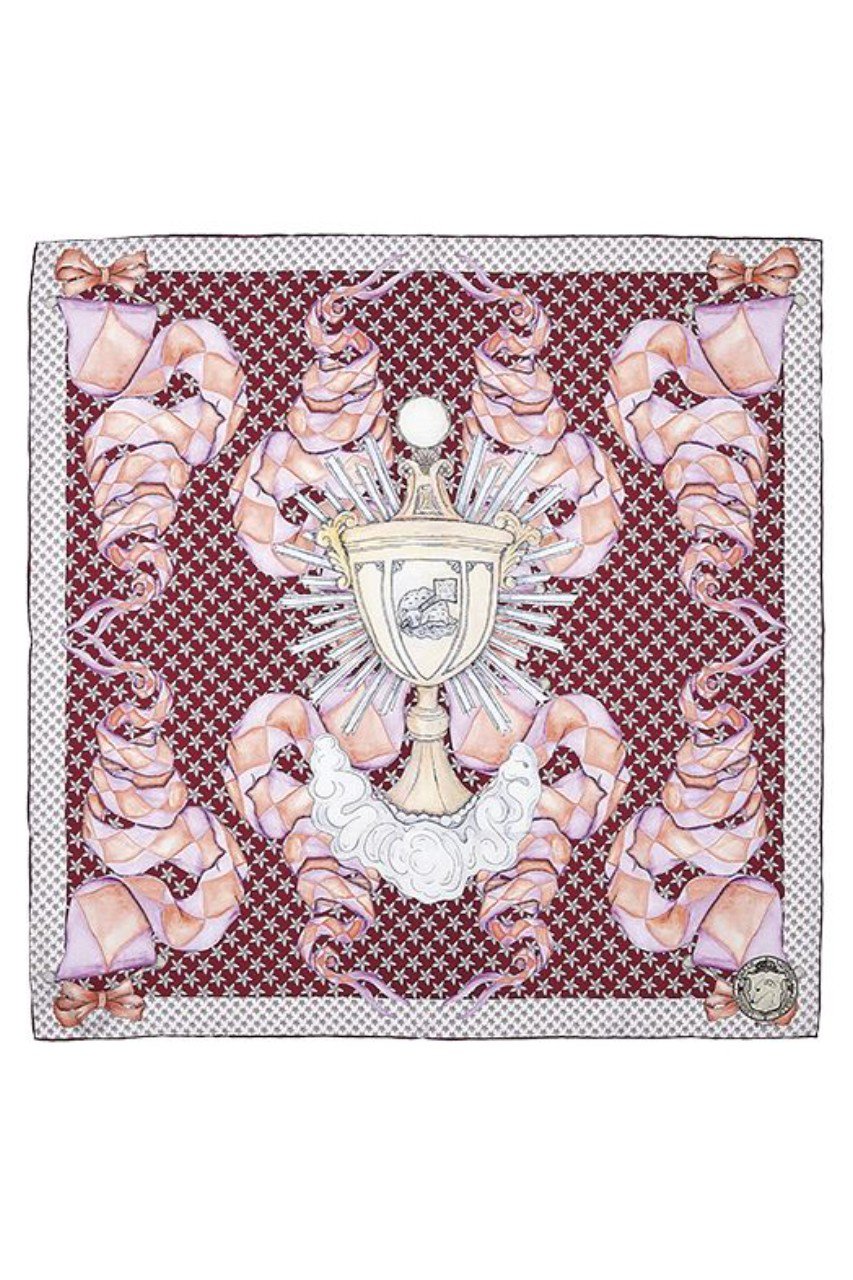SWASH LONDON HarlequinParade スカーフ (ワイン, 約88×約88) スウォッシュロンドン ELLE SHOP