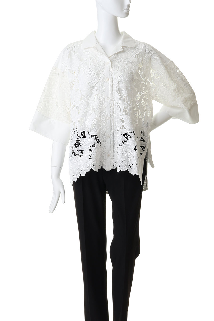 FORFORMO(フォルフォルモ)｜Lace Shirt/ホワイト の通販｜ELLESHOP
