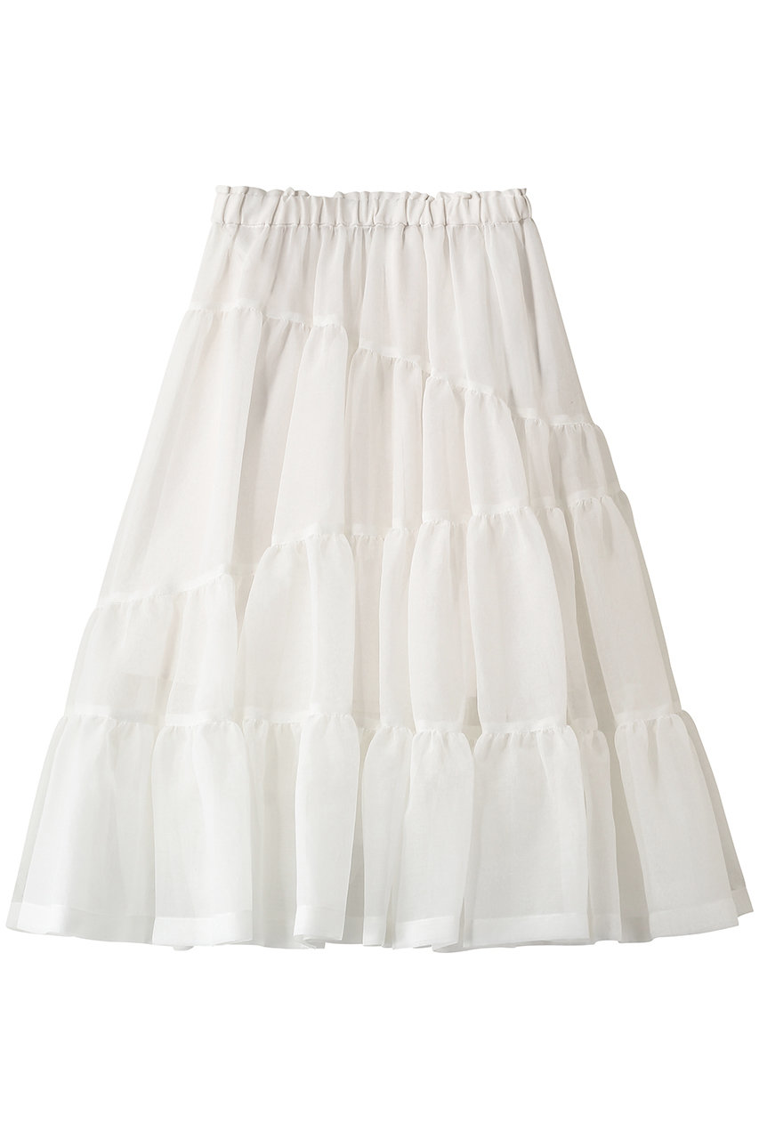フォルフォルモ/FORFORMOのSheer Gathered Skirt(ホワイト/726110)
