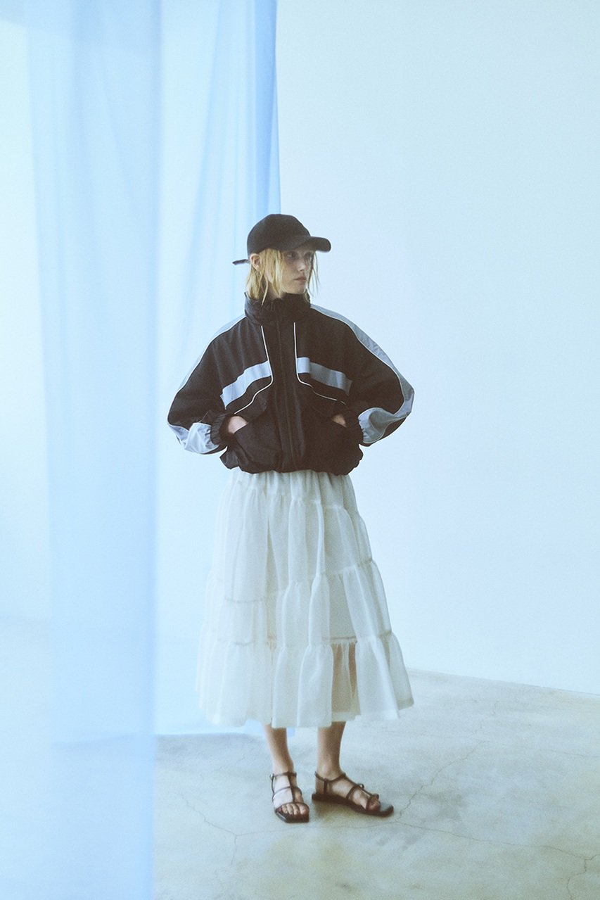 FORFORMO(フォルフォルモ)｜Sheer Gathered Skirt/ホワイト の通販