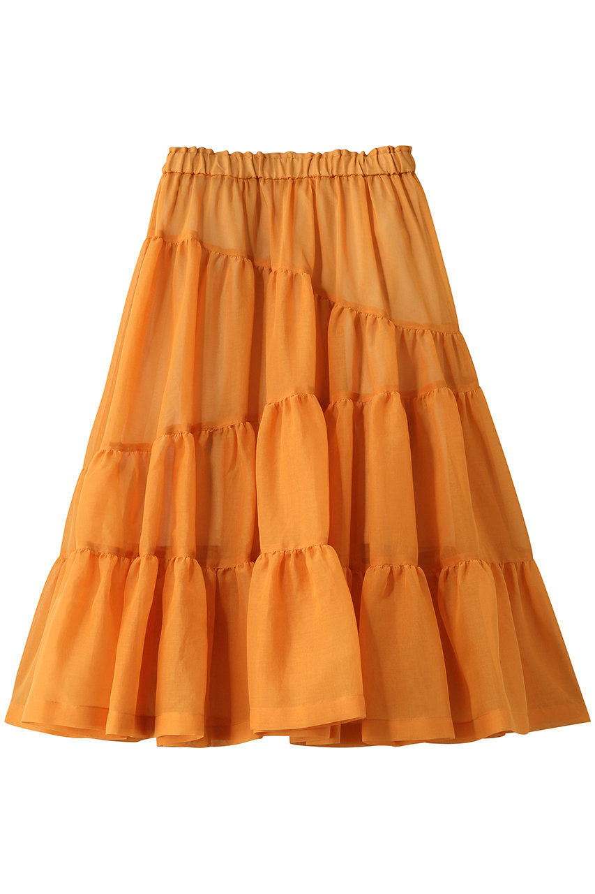 フォルフォルモ/FORFORMOのSheer Gathered Skirt(オレンジ/726110)