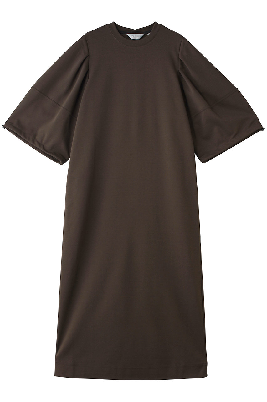 フォルフォルモ/FORFORMOのAdjustable Sleeve Dress(ブラウン/726116-3)