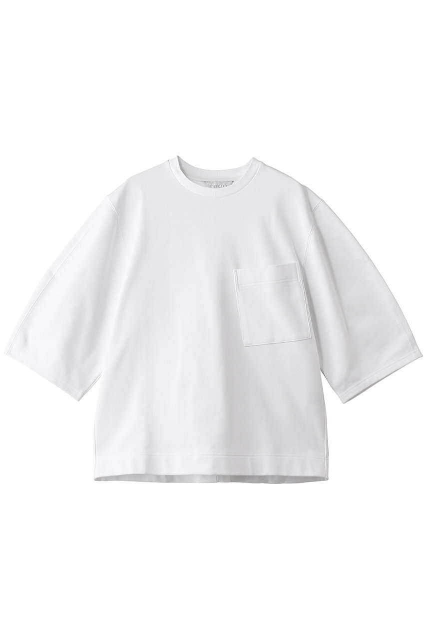 FORFORMO(フォルフォルモ)｜Round Sleeve Sweat T-shirt/ホワイト の