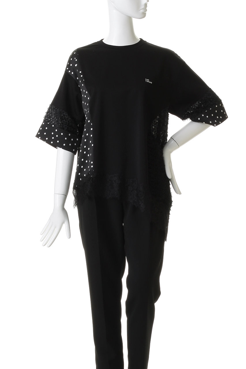 FORFORMO(フォルフォルモ)｜Lace T-shirt/ホワイト の通販｜ELLESHOP