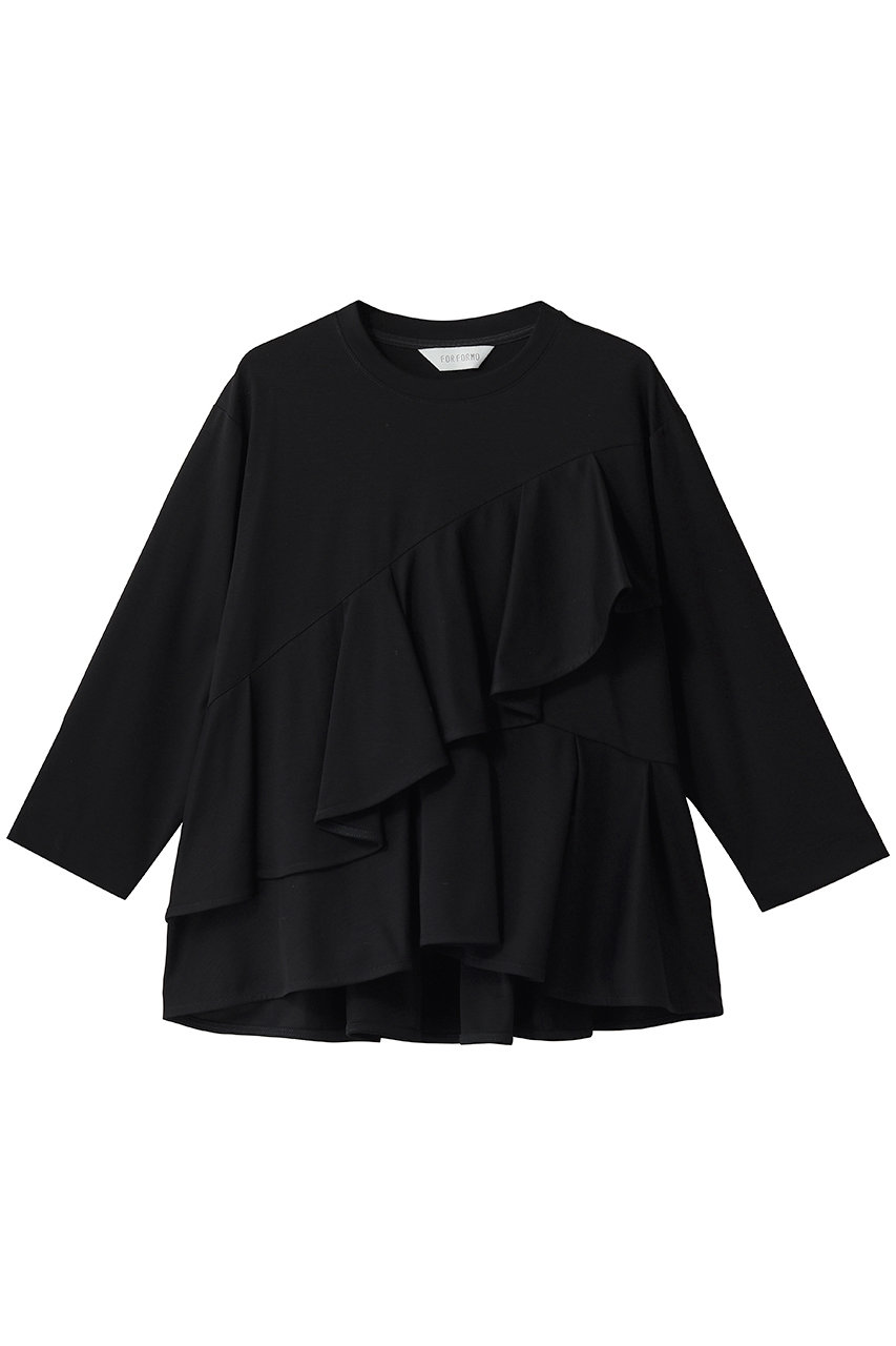 FORFORMO Frill Tops (ブラック, 2) フォルフォルモ ELLE SHOP