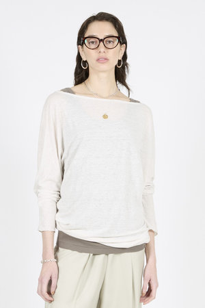 ラスパイユ/raspailのリネン コンフォータブル ロングTシャツ(110100/110103)