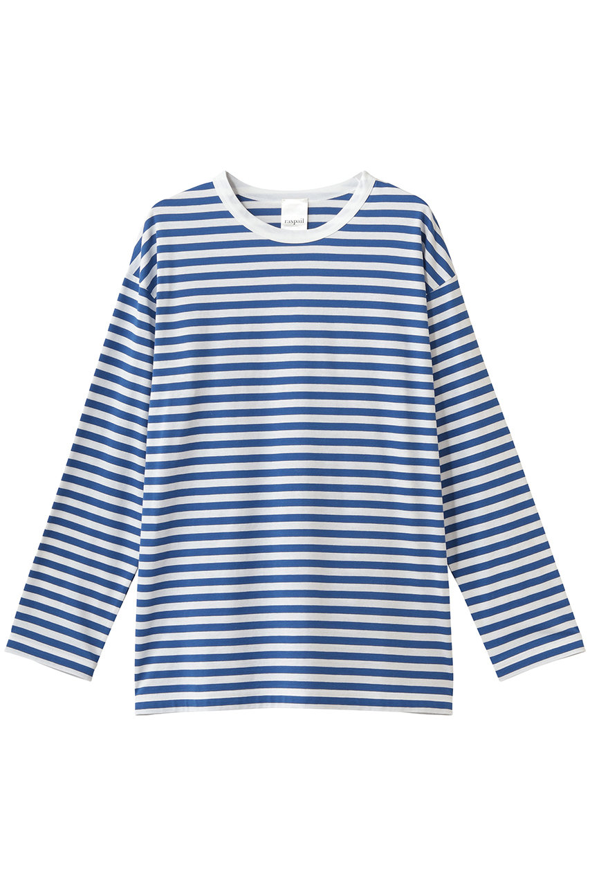 ラスパイユ/raspailのコットンボーダーTシャツ(ブルー×ホワイト/RB-287)