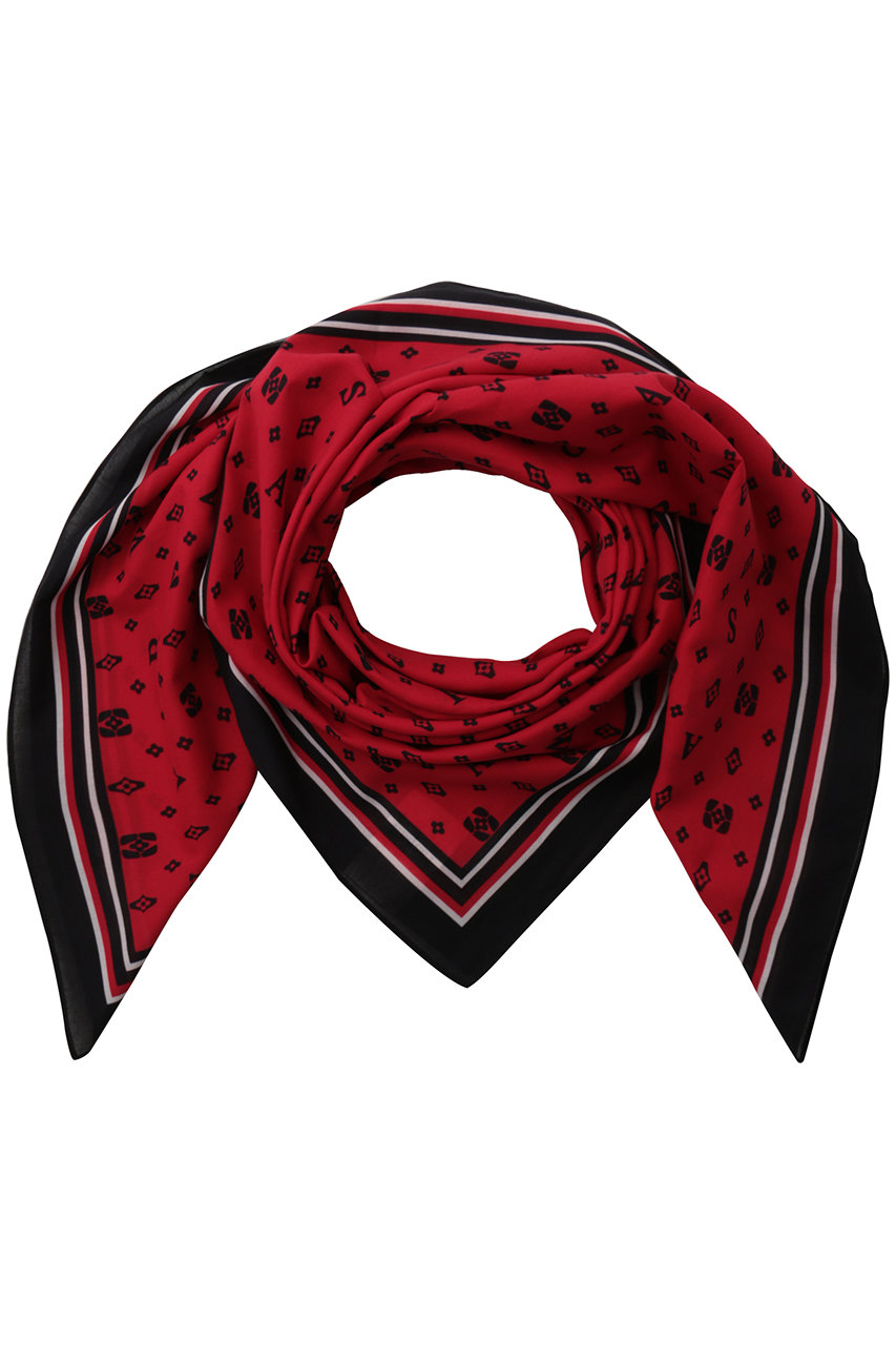 ラスパイユ/raspailのraspail ロゴプリントスカーフ(レッド/RA-20)