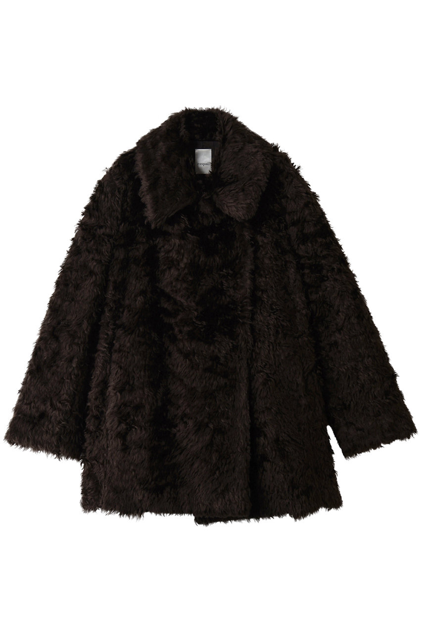 raspail SOUVERAIN フェイクファーコート (ブラウン, F) ラスパイユ ELLE SHOP